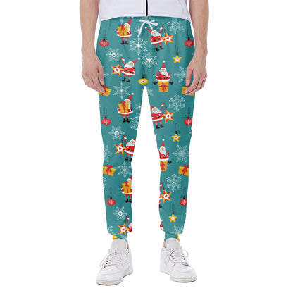 Christmas Santa Gift Pattern Print Scuba Joggers