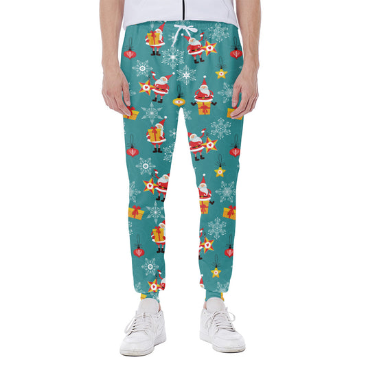 Christmas Santa Gift Pattern Print Scuba Joggers