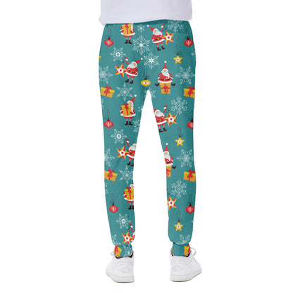 Christmas Santa Gift Pattern Print Scuba Joggers