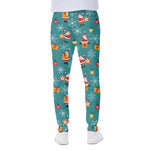 Christmas Santa Gift Pattern Print Scuba Joggers