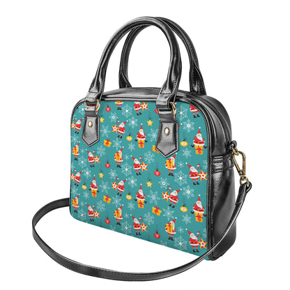 Christmas Santa Gift Pattern Print Shoulder Handbag