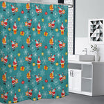 Christmas Santa Gift Pattern Print Shower Curtain