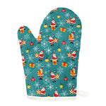Christmas Santa Gift Pattern Print Single Oven Mitt