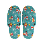 Christmas Santa Gift Pattern Print Slippers