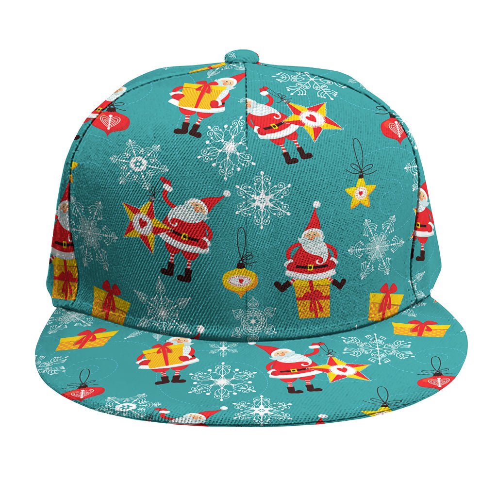 Christmas Santa Gift Pattern Print Snapback Cap