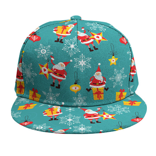 Christmas Santa Gift Pattern Print Snapback Cap