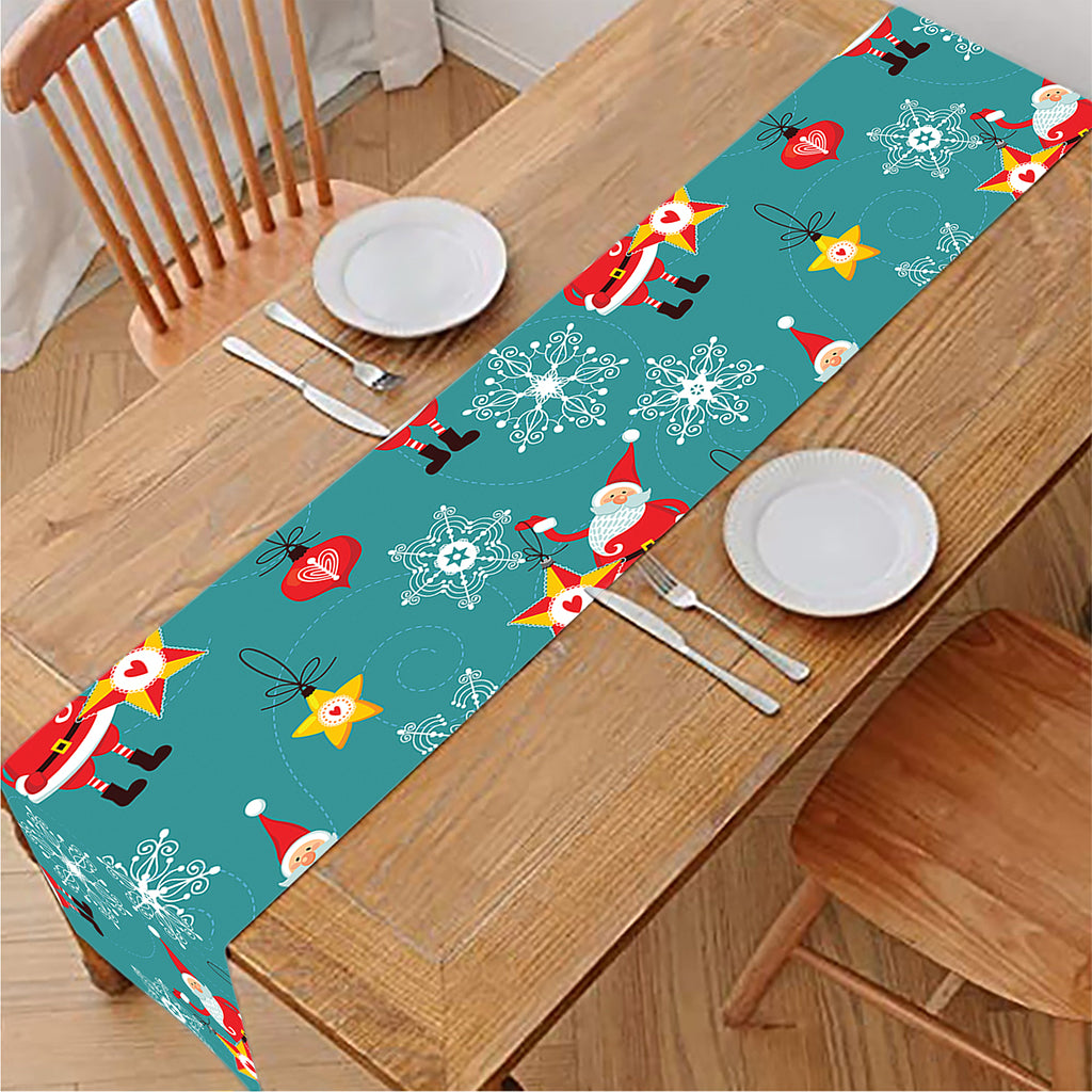 Christmas Santa Gift Pattern Print Table Runner