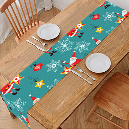 Christmas Santa Gift Pattern Print Table Runner