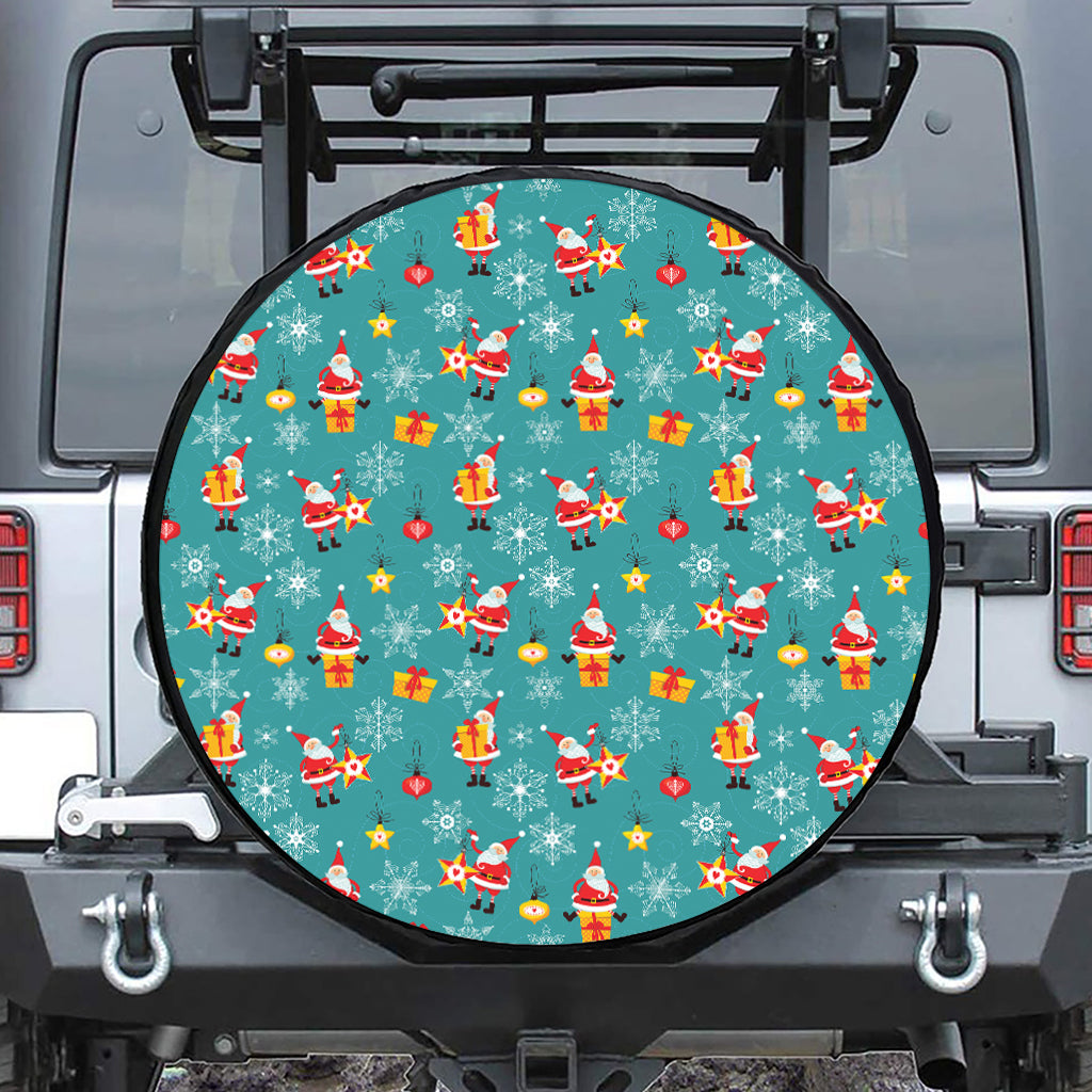 Christmas Santa Gift Pattern Print Tire Cover