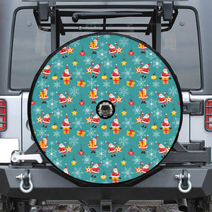 Christmas Santa Gift Pattern Print Tire Cover With Camera Hole