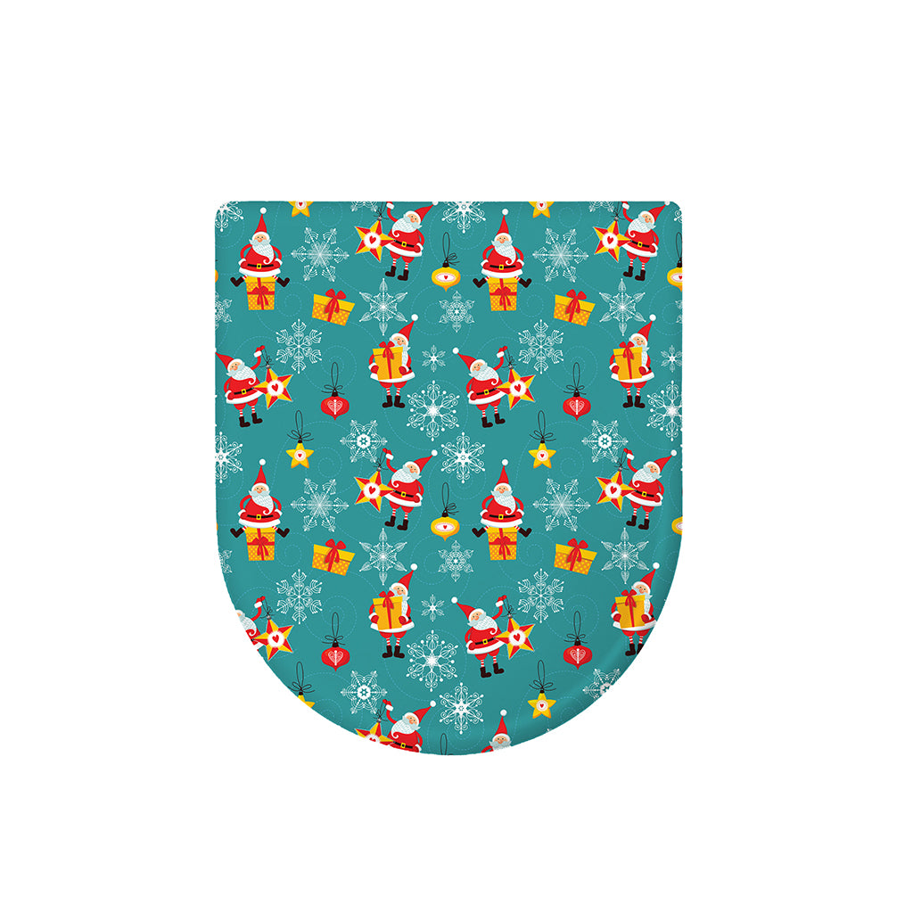 Christmas Santa Gift Pattern Print Toilet Lid Cover