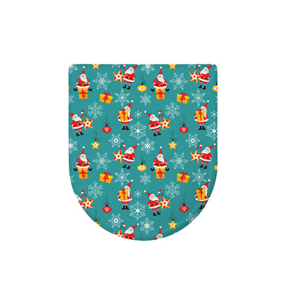 Christmas Santa Gift Pattern Print Toilet Lid Cover
