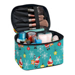 Christmas Santa Gift Pattern Print Travel Makeup Bag