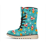 Christmas Santa Gift Pattern Print Winter Boots