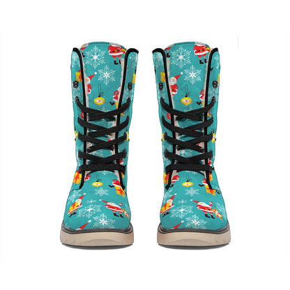 Christmas Santa Gift Pattern Print Winter Boots
