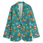 Christmas Santa Gift Pattern Print Women's Blazer