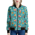 Christmas Santa Gift Pattern Print Women's Bomber Jacket