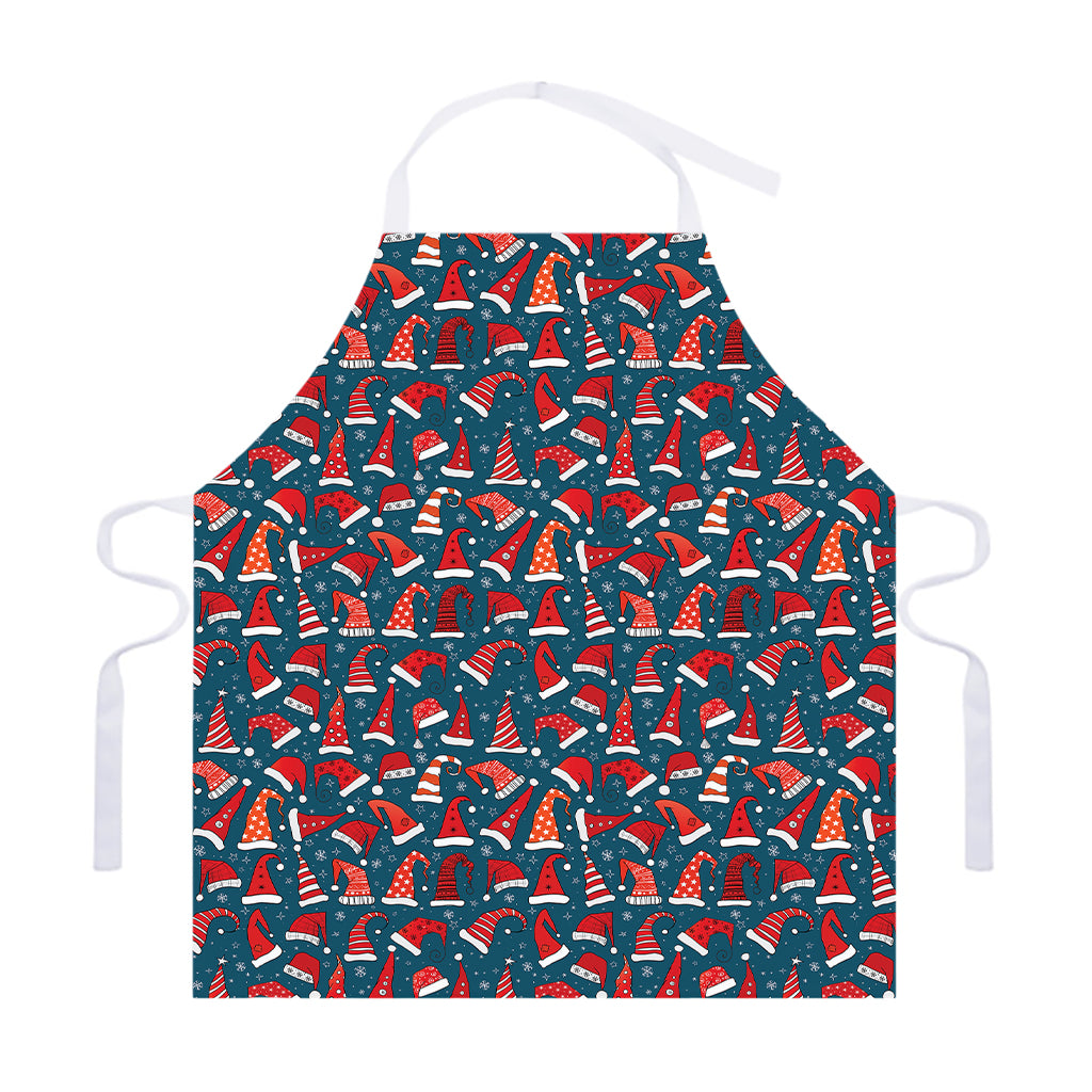 Christmas Santa Hats Pattern Print Adjustable Apron