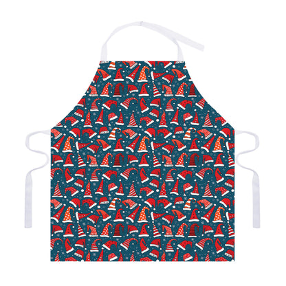 Christmas Santa Hats Pattern Print Adjustable Apron
