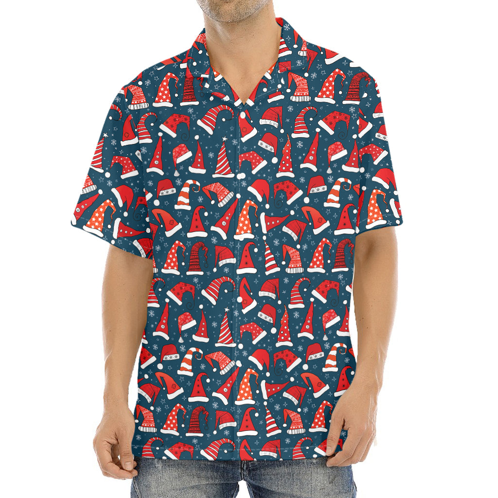 Christmas Santa Hats Pattern Print Aloha Shirt