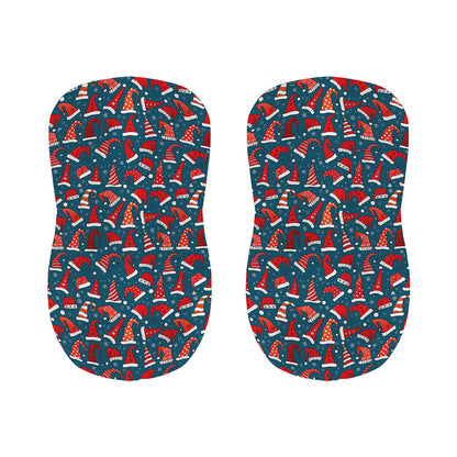 Christmas Santa Hats Pattern Print Bar Stool Covers