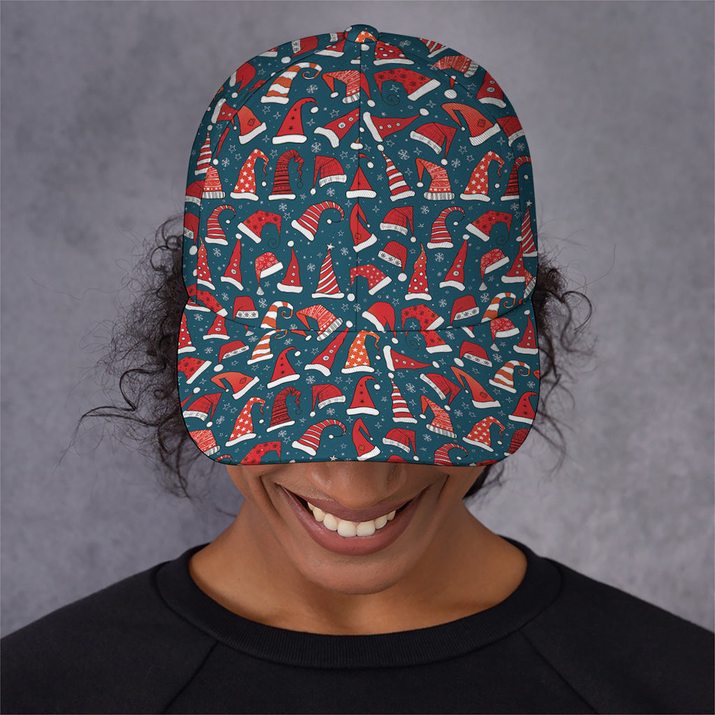 Christmas Santa Hats Pattern Print Baseball Cap