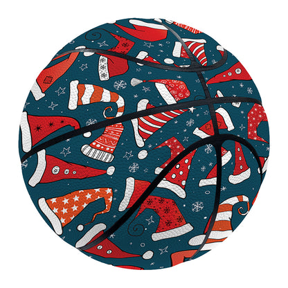 Christmas Santa Hats Pattern Print Basketball