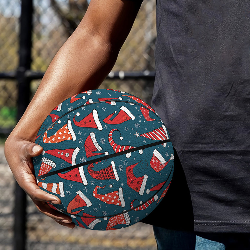 Christmas Santa Hats Pattern Print Basketball
