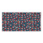 Christmas Santa Hats Pattern Print Beach Towel