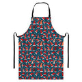 Christmas Santa Hats Pattern Print Bib Apron With Pocket