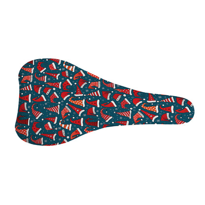 Christmas Santa Hats Pattern Print Bicycle Seat Cover