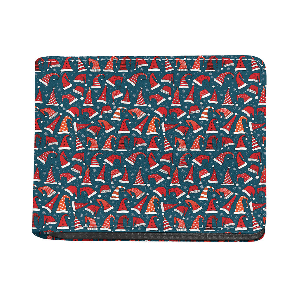 Christmas Santa Hats Pattern Print Bifold Wallet