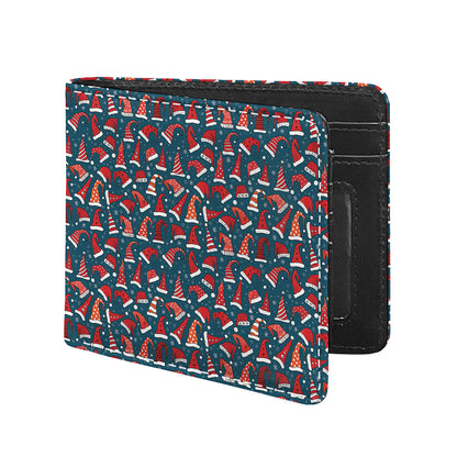 Christmas Santa Hats Pattern Print Bifold Wallet