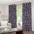Christmas Santa Hats Pattern Print Dimout Grommet Curtains