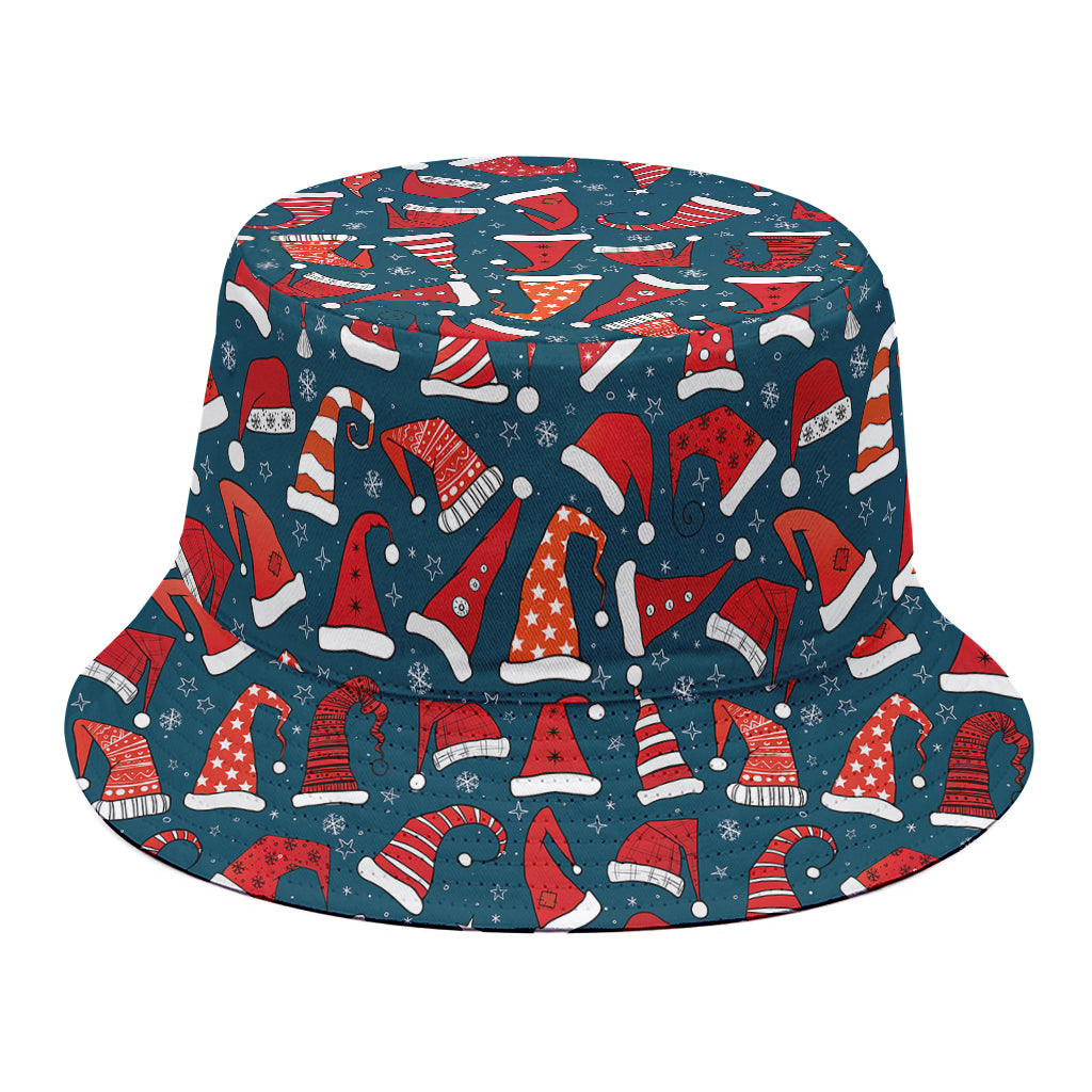 Christmas Santa Hats Pattern Print Bucket Hat