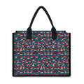 Christmas Santa Hats Pattern Print Canvas Tote Bag