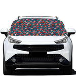 Christmas Santa Hats Pattern Print Car Windshield Snow Cover