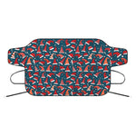 Christmas Santa Hats Pattern Print Car Windshield Snow Cover