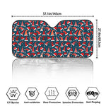 Christmas Santa Hats Pattern Print Car Windshield Sun Shade