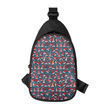 Christmas Santa Hats Pattern Print Chest Bag