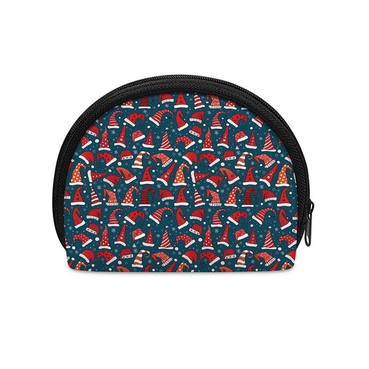 Christmas Santa Hats Pattern Print Coin Purse