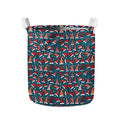 Christmas Santa Hats Pattern Print Collapsible Laundry Basket