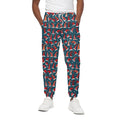 Christmas Santa Hats Pattern Print Cotton Sweatpants