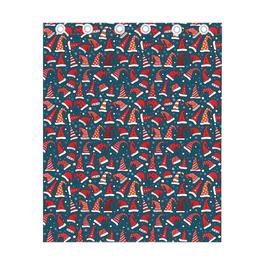Christmas Santa Hats Pattern Print Curtain