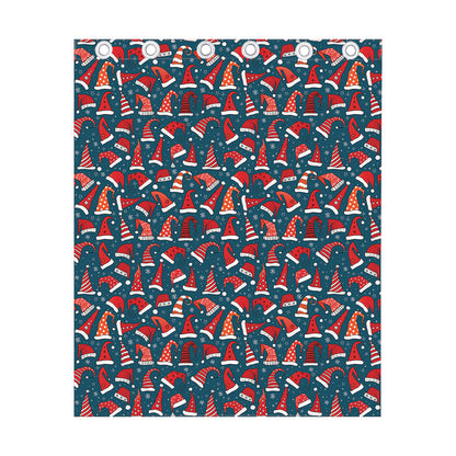 Christmas Santa Hats Pattern Print Curtain