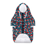 Christmas Santa Hats Pattern Print Dog Zip Up Hoodie