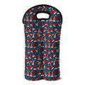 Christmas Santa Hats Pattern Print Double Neoprene Wine Tote