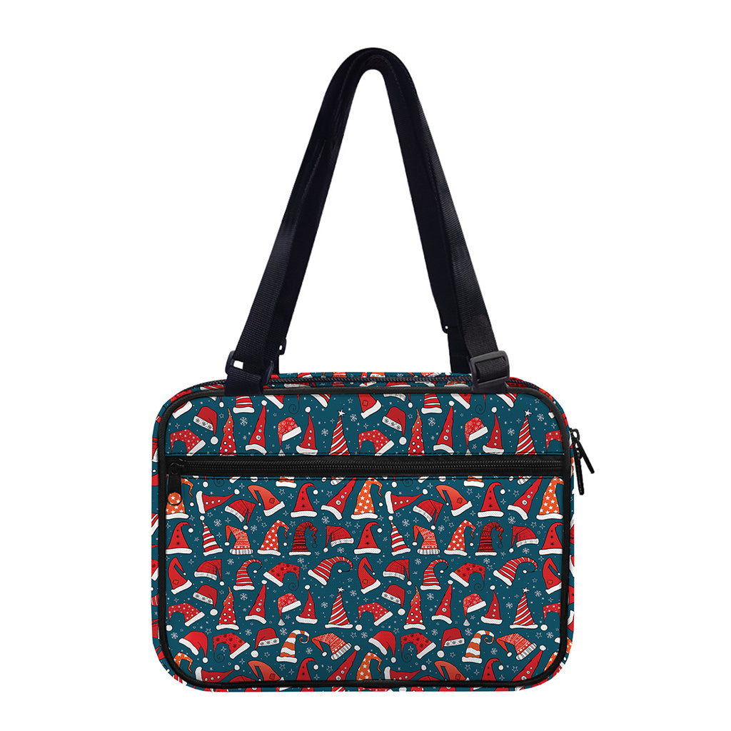 Christmas Santa Hats Pattern Print Double Strap Bible Bag