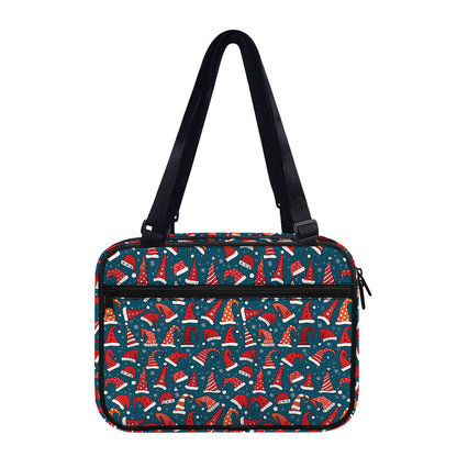 Christmas Santa Hats Pattern Print Double Strap Bible Bag