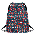 Christmas Santa Hats Pattern Print Drawstring Backpack